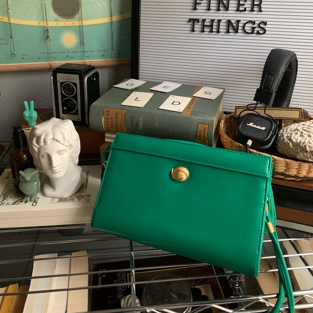 Vintage Monet Leather Crossbody Purse